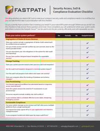 checklist evaluation compliance sod security access